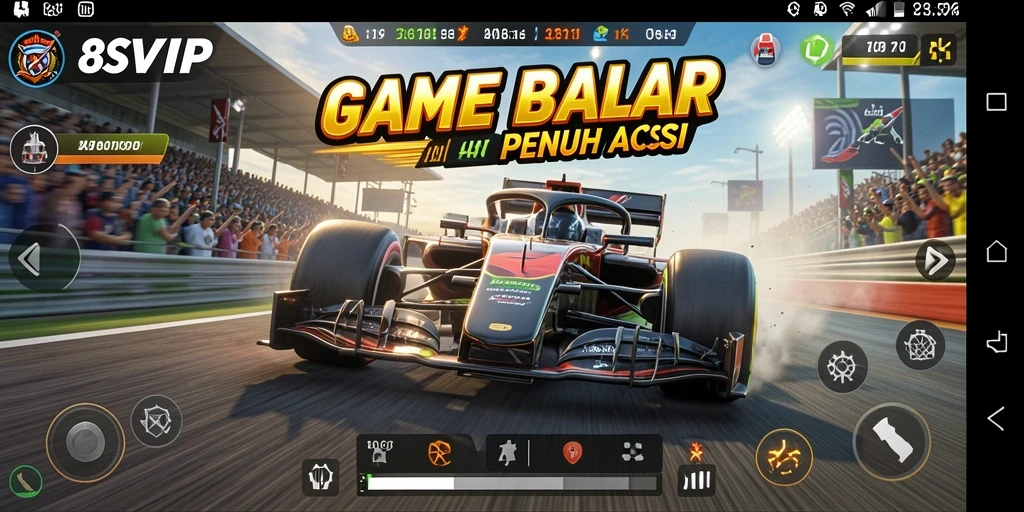 Tampilan gameplay balap yang mendebarkan di 8SVIP.