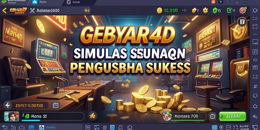 Tangkapan layar GEBYAR4D menampilkan gameplay simulasi bisnis yang menarik.