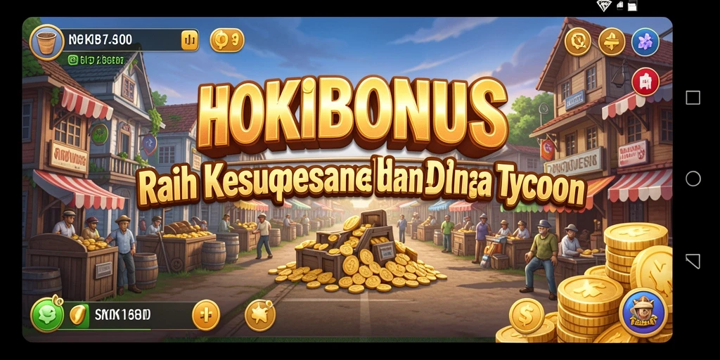 Screenshot utama HOKIBONUS menampilkan gameplay yang menantang dalam bisnis Tycoon.