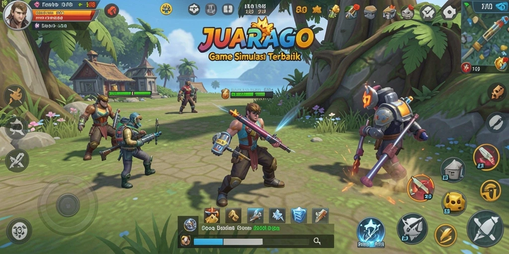 Tangkapan layar utama JUARAGO menampilkan gameplay yang realistis dan menarik.