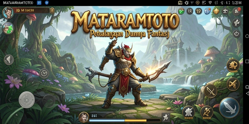 Tampilan gameplay seru dengan karakter RPG dalam aksi.