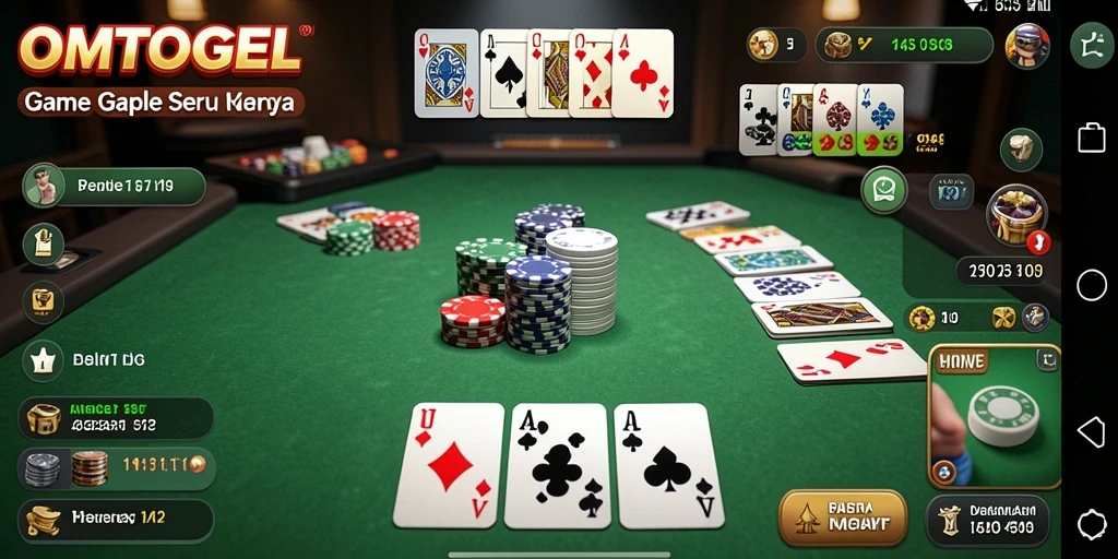 Screenshot gameplay OMTOGEL dengan tampilan Gaple yang menarik.