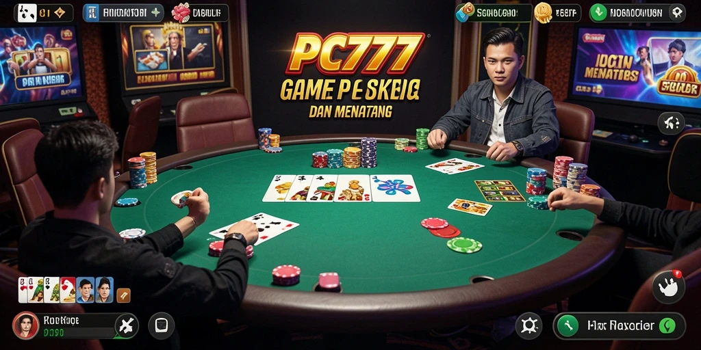 Tampilan gameplay Poker yang menarik dan mendebarkan di PC777.