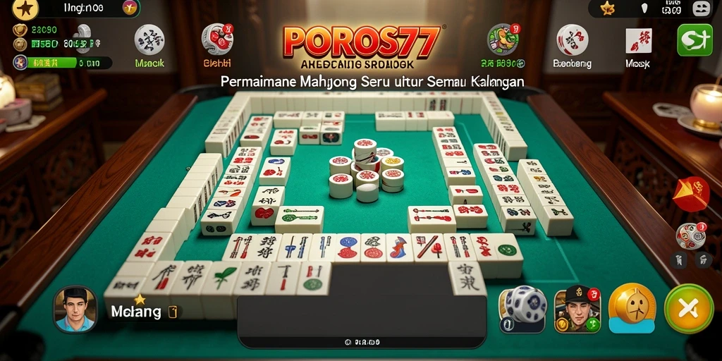Screenshot utama POROS77 yang menunjukkan gameplay Mahjong yang menarik.