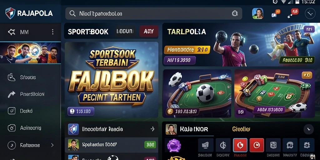 Screenshot utama RAJAPOLA menampilkan taruhan olahraga yang menarik.