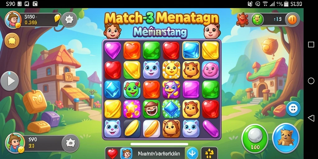 Tangkapan layar gameplay S80 yang menunjukkan kombinasi Match-3 yang mengesankan.