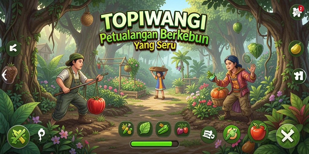 Screenshot memperlihatkan suasana berkebun yang ceria di TOPIWANGI.