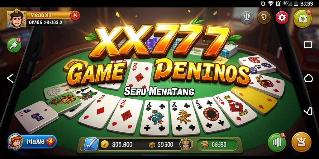 Screenshot utama XXX777 menampilkan aksi seru permainan Domino.