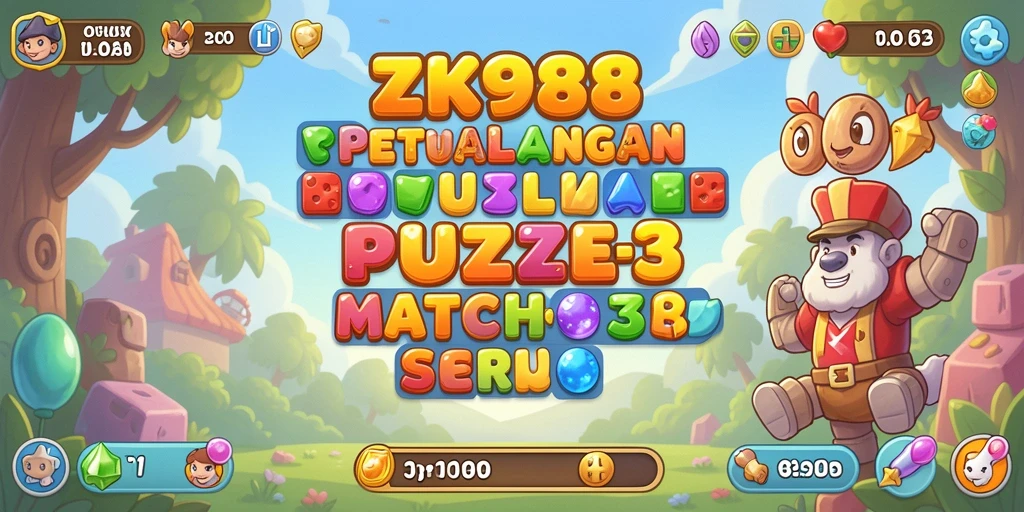 Tampilan gameplay seru dari ZK988 di level Match-3.